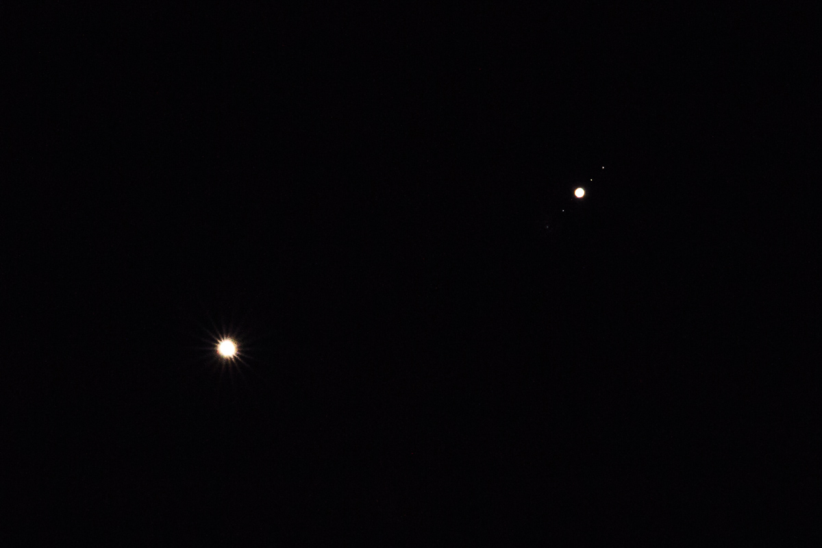 Venus to the left, Jupiter to the right