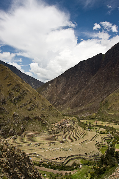 The first Inca ruins seen from the trail